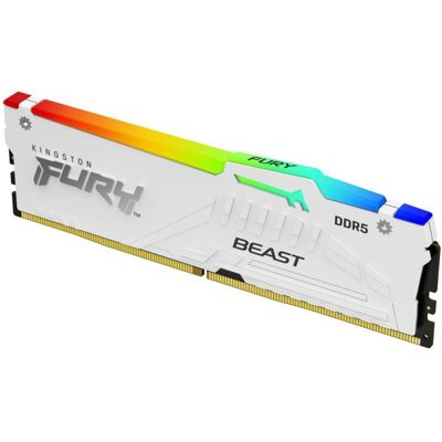 Arbeitsspeicher RAM Kingston FURY Beast RGB 32GB 1x32GB DDR5 6000MHz CL30 AMD EXPO Weiß Arbeitsspeicher RAM Kingston FURY Beast RGB 32GB 1x32GB DDR5 6000MHz CL30 AMD EXPO Weiß