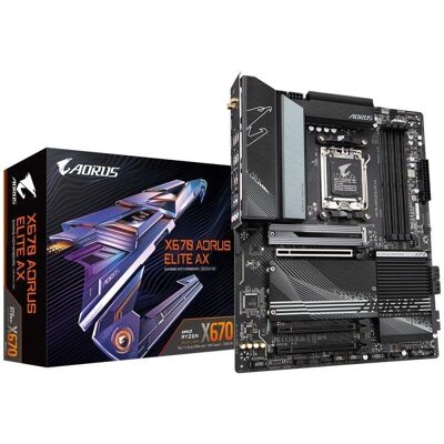 Motherboard Gigabyte X670 AORUS ELITE AX X670 Sockel AM5 DDR5 ATX WiFi 6E 2.5GbE RGB Motherboard Gigabyte X670 AORUS ELITE AX X670 Sockel AM5 DDR5 ATX WiFi 6E 2.5GbE RGB