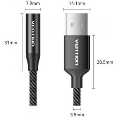 Externe Soundkarte Vention CVEBC USB-A auf 3.5mm Klinke 1m Grau Externe Soundkarte Vention CVEBC USB-A auf 3.5mm Klinke 1m Grau
