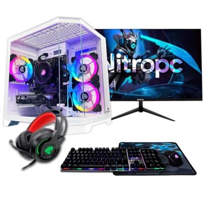 PC Sobremesa Nitropc Pack Silver AMD Ryzen 5 5500 16GB 1TB M.2 RTX 3050 6GB Monitor 24" Windows 11 Weiß Zubehör PC Sobremesa Nitropc Pack Silver AMD Ryzen 5 5500 16GB 1TB M.2 RTX 3050 6GB Monitor 24" Windows 11 Weiß Zubehör