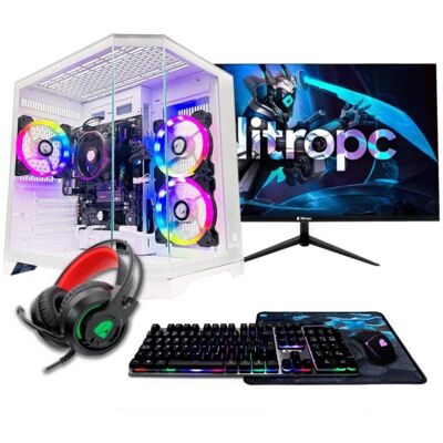 PC Sobremesa Nitropc Pack Bronze AMD Ryzen 5 5655G 16GB 1TB M.2 Monitor 24" Windows 11 WiFi Weiß Komplettset PC Sobremesa Nitropc Pack Bronze AMD Ryzen 5 5655G 16GB 1TB M.2 Monitor 24" Windows 11 WiFi Weiß Komplettset
