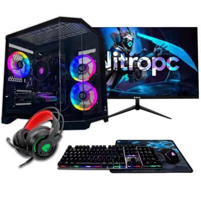 PC Sobremesa Nitropc Pack Silver Plus AMD Ryzen 5 5500 16GB 1TB M.2 RX6600 Monitor 24" Windows 11 WiFi PC Sobremesa Nitropc Pack Silver Plus AMD Ryzen 5 5500 16GB 1TB M.2 RX6600 Monitor 24" Windows 11 WiFi