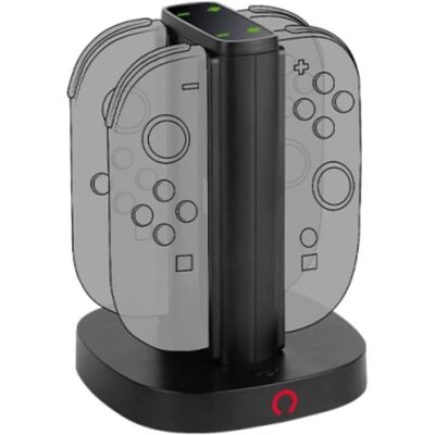 Ladestation Konix 3328170304764 Nintendo Switch 4 Joy-Con Schwarz LED Ladestation Konix 3328170304764 Nintendo Switch 4 Joy-Con Schwarz LED
