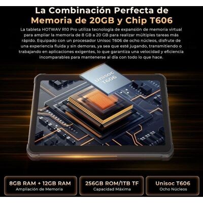 Tablet HOTWAV R10 Pro 4G 10,1" 20GB 256GB Schwarz Tablet HOTWAV R10 Pro 4G 10,1" 20GB 256GB Schwarz