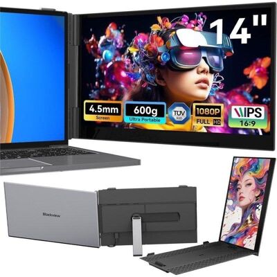 Blackview SCM6 Monitor 14 Zoll FullHD IPS 60Hz Ultradünn Lautsprecher USB-C TÜV Aluminiumgehäuse Blackview SCM6 Monitor 14 Zoll FullHD IPS 60Hz Ultradünn Lautsprecher USB-C TÜV Aluminiumgehäuse