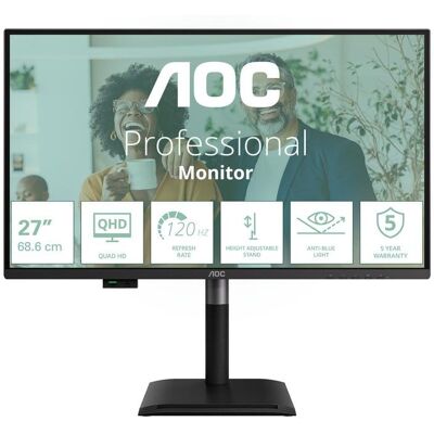 Monitor AOC Q27P4CV 27" Quad HD 120Hz IPS USB-C Höhenverstellbar Docking Monitor AOC Q27P4CV 27" Quad HD 120Hz IPS USB-C Höhenverstellbar Docking
