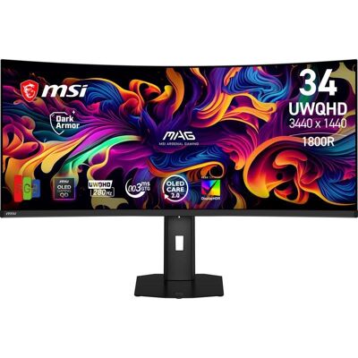 Monitor MSI MAG 341CQP QD-OLED X28 34" UltraWide Quad HD 280Hz QD-OLED Curved Höhenverstellbar Monitor MSI MAG 341CQP QD-OLED X28 34" UltraWide Quad HD 280Hz QD-OLED Curved Höhenverstellbar