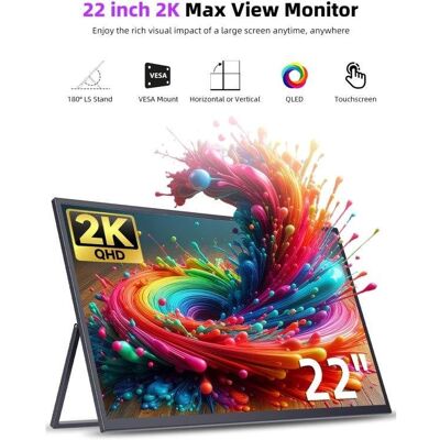 Monitor Uperfect 22" QHD Quad HD QLED Tragbar USB-C Mini HDMI Monitor Uperfect 22" QHD Quad HD QLED Tragbar USB-C Mini HDMI