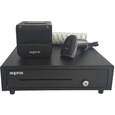 Approx appPOSPACK4180-2D Ethernet Thermodrucker mit Schublade und 2D-Lesegerät, Rollen inklusive Approx appPOSPACK4180-2D Ethernet Thermodrucker mit Schublade und 2D-Lesegerät, Rollen inklusive