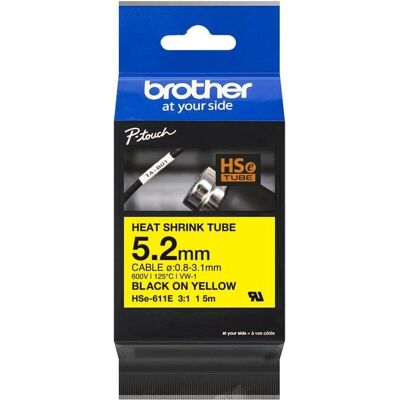 Thermoschrumpfbänder für Etikettendrucker Brother HSE-611E Gelb 69 mm Thermoschrumpfbänder für Etikettendrucker Brother HSE-611E Gelb 69 mm