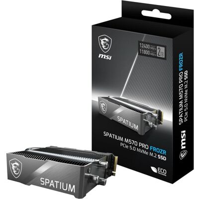 MSI SPATIUM M570 PRO FROZR 2 TB SSD 12400 MB/s NVMe PCIe 5.0 M.2 Gen5 3D NAND mit Kühlkörper MSI SPATIUM M570 PRO FROZR 2 TB SSD 12400 MB/s NVMe PCIe 5.0 M.2 Gen5 3D NAND mit Kühlkörper
