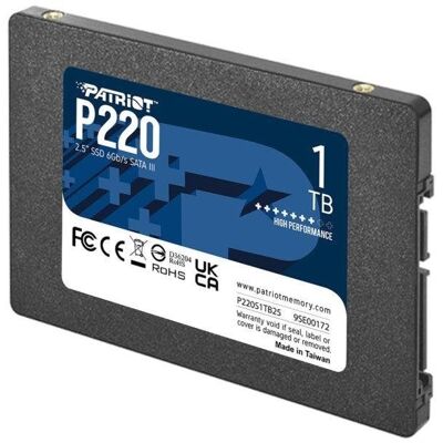 Disco Duro Patriot P220 1TB SSD 2,5" SATA III 550MB/s S.M.A.R.T. TRIM Disco Duro Patriot P220 1TB SSD 2,5" SATA III 550MB/s S.M.A.R.T. TRIM