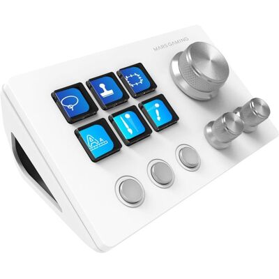 mars-gaming Mars Gaming MSD-TWO Kompaktes Steuerdeck, 6 anpassbare LCD-Tasten, 3 Räder, Windows, MacOS, Weiß mars-gaming Mars Gaming MSD-TWO Kompaktes Steuerdeck, 6 anpassbare LCD-Tasten, 3 Räder, Windows, MacOS, Weiß