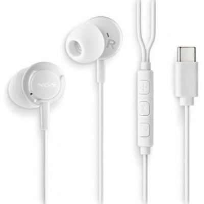 Kopfhörer NGS Cross Step White kabelgebunden USB-C In-Ear mit Mikrofon Weiß Kopfhörer NGS Cross Step White kabelgebunden USB-C In-Ear mit Mikrofon Weiß