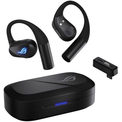 Kopfhörer ASUS ROG Cetra Open Wireless Gaming Bluetooth 2.4 GHz KI-Rauschunterdrückung Schwarz Kopfhörer ASUS ROG Cetra Open Wireless Gaming Bluetooth 2.4 GHz KI-Rauschunterdrückung Schwarz