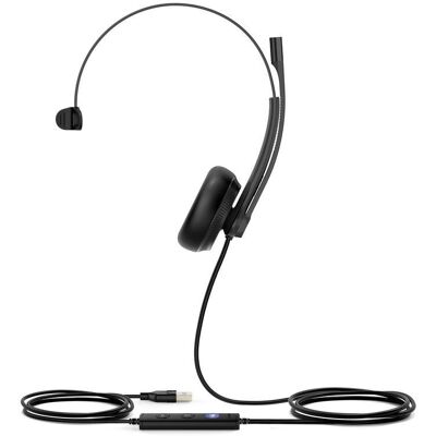 Auriculares Yealink UH34 Mono Teams con cable USB-A Cancelación de Ruido Negro Auriculares Yealink UH34 Mono Teams con cable USB-A Cancelación de Ruido Negro