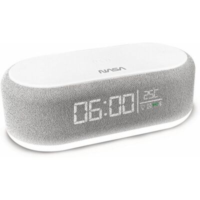 Wecker NASA SPC400 Drahtloses Laden 15W 2x 5W Lautsprecher Nachtlicht Lithium Akku Wecker Wecker NASA SPC400 Drahtloses Laden 15W 2x 5W Lautsprecher Nachtlicht Lithium Akku Wecker