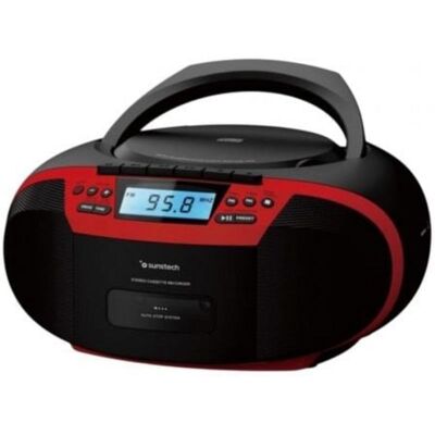 Sunstech CXUM54BTRD Tragbarer CD-Radio mit Kassette, Bluetooth und USB, Rot Sunstech CXUM54BTRD Tragbarer CD-Radio mit Kassette, Bluetooth und USB, Rot