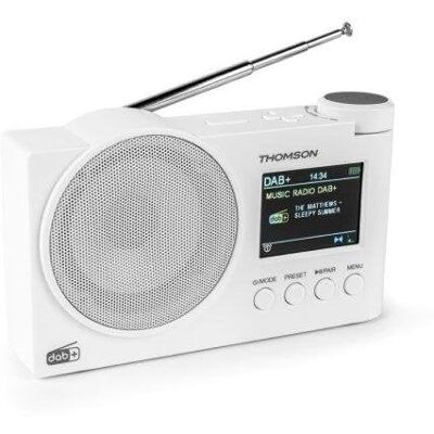 Radio Thomson RT400DABBTWH DAB+ Bluetooth USB AUX Doppelalarm Weiß Radio Thomson RT400DABBTWH DAB+ Bluetooth USB AUX Doppelalarm Weiß