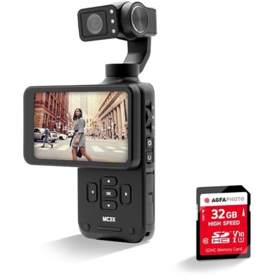 Agfaphoto Realimove MC3X Kompakte Digitalkamera 12MP Sony IMX317 CMOS-Sensor 4K Ultra HD 3-Achsen-Stabilisierung 3,5-Zoll-Touchscreen Eingebautes Mikrofon Agfaphoto Realimove MC3X Kompakte Digitalkamera 12MP Sony IMX317 CMOS-Sensor 4K Ultra HD 3-Achsen-Stabilisierung 3,5-Zoll-Touchscreen Eingebautes Mikrofon
