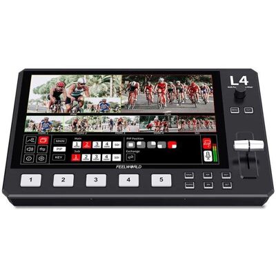 FEELWORLD L4 Videomischer - Touchscreen, Multi-Kamera, Streaming FEELWORLD L4 Videomischer - Touchscreen, Multi-Kamera, Streaming