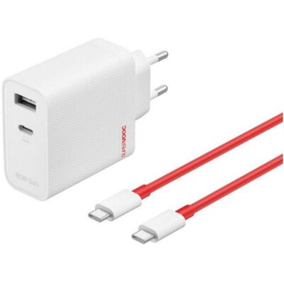 OnePlus GaN USB-C Ladegerät 80W Dual-Port Schnellladegerät Weiß Kompakt OnePlus GaN USB-C Ladegerät 80W Dual-Port Schnellladegerät Weiß Kompakt