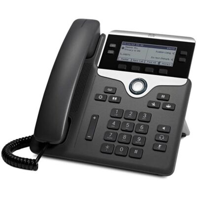 IP-Telefon Cisco 7841 Schwarz Silber 4 Leitungen LCD 3.5" PoE Wandmontage IP-Telefon Cisco 7841 Schwarz Silber 4 Leitungen LCD 3.5" PoE Wandmontage