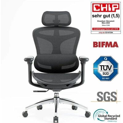 Bürostuhl Ergonomisch Sihoo Doro C300 - 3D-Armlehnen - Automatisch einstellbare Lendenwirbelstütze - Intelligentes Gewichtsmechanismus Bürostuhl Ergonomisch Sihoo Doro C300 - 3D-Armlehnen - Automatisch einstellbare Lendenwirbelstütze - Intelligentes Gewichtsmechanismus