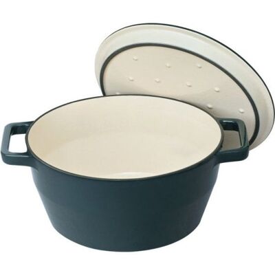 Cocotte Pyrex Slow Cook 24 cm Gusseisen Emaille Dunkelblau Cocotte Pyrex Slow Cook 24 cm Gusseisen Emaille Dunkelblau