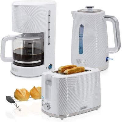 Haushaltsset Briebe SKT1178WHT Elegance 3-teilig Weiß 1,7 L 1020W 870W Haushaltsset Briebe SKT1178WHT Elegance 3-teilig Weiß 1,7 L 1020W 870W