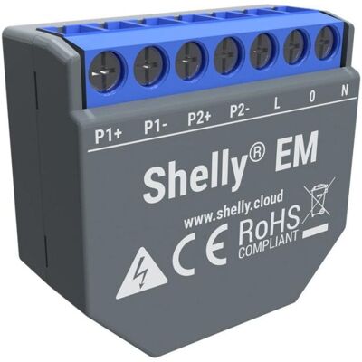 Energiekosten-Messgerät Shelly ATSHELLYEM WiFi AC 2A Energiekosten-Messgerät Shelly ATSHELLYEM WiFi AC 2A