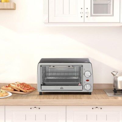 Minibackofen Blossom 10L 750W Grill Temperaturregelung Silber Schwarz Minibackofen Blossom 10L 750W Grill Temperaturregelung Silber Schwarz