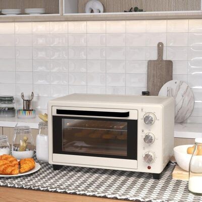 Minibackofen Blossom 21L 1400W 3 Modi Umluft Grill Creme Minibackofen Blossom 21L 1400W 3 Modi Umluft Grill Creme