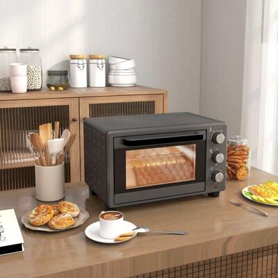 Minibackofen Blossom 21L 1400W 100-230°C Timer 60min Grill Blech Grau Minibackofen Blossom 21L 1400W 100-230°C Timer 60min Grill Blech Grau