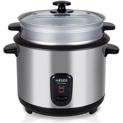 Reiskocher HAEGER RC-18L.001A Edelstahl 1,8 L Antihaft Dampfgarer Reiskocher HAEGER RC-18L.001A Edelstahl 1,8 L Antihaft Dampfgarer
