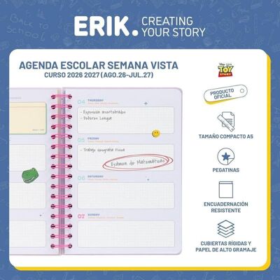 grupo-erik Schulplaner 2026/2027 Wochenansicht A5 12 Monate Disney Toy Story 5 grupo-erik Schulplaner 2026/2027 Wochenansicht A5 12 Monate Disney Toy Story 5