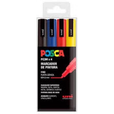 Set 4 Uni-Ball Posca PC-3M Markierer 0,9-1,3 mm Grundfarben Set 4 Uni-Ball Posca PC-3M Markierer 0,9-1,3 mm Grundfarben