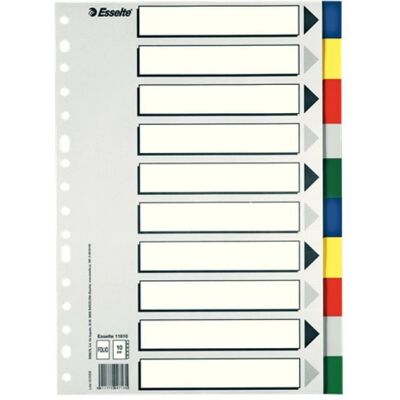 Esselte Multi-Hole Karteikartenteiler aus Karton, 10 Registerkarten Esselte Multi-Hole Karteikartenteiler aus Karton, 10 Registerkarten