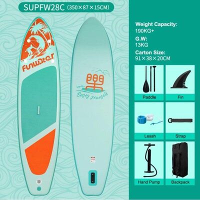 Aufblasbares Paddleboard Funwater SUPFW28C 350x87x15 cm 190 kg Aufblasbares Paddleboard Funwater SUPFW28C 350x87x15 cm 190 kg
