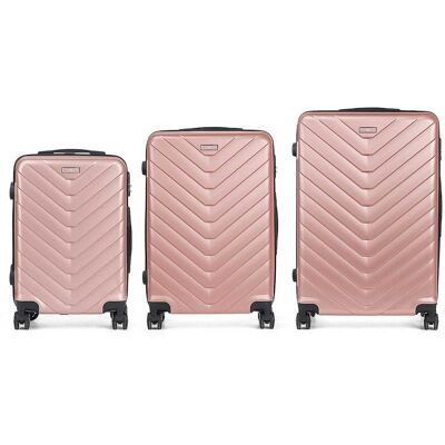 dam-electronics Koffer Trolley ABS Set 3-teilig Leicht Robust Schuppen-Design dam-electronics Koffer Trolley ABS Set 3-teilig Leicht Robust Schuppen-Design
