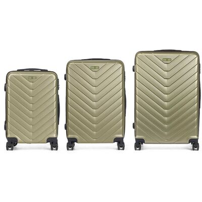 dam-electronics Koffer Dam Set 3 Trolley ABS Leicht Robust Schuppen-Design Grün dam-electronics Koffer Dam Set 3 Trolley ABS Leicht Robust Schuppen-Design Grün