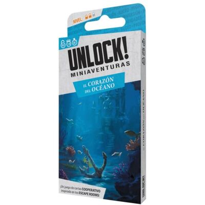 Brettspiel Unlock! Mini Das Herz des Ozeans Asmodee 30 Karten 30-45 Min Brettspiel Unlock! Mini Das Herz des Ozeans Asmodee 30 Karten 30-45 Min