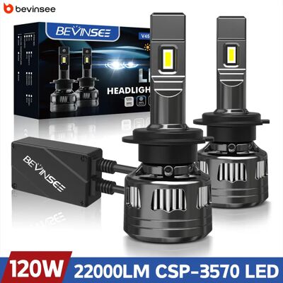 BEVINSEE H7 H4 H1 LED-Scheinwerfer CANBUS Hochleistungs 120W 22000LM Super Hell H11 9005 HB3 9006 HB4 9012 LED-Autolichter 6000K 12V BEVINSEE H7 H4 H1 LED-Scheinwerfer CANBUS Hochleistungs 120W 22000LM Super Hell H11 9005 HB3 9006 HB4 9012 LED-Autolichter 6000K 12V