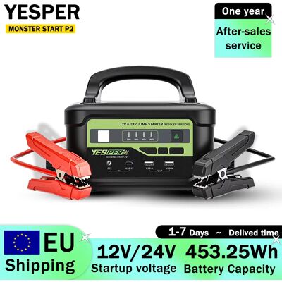 YESPER MONSTER START P2 Tragbarer Auto-Starthilfe 12V/24V Spannung 453,25Wh Kapazität Auto-Notstromversorgung Dooster Starter YESPER MONSTER START P2 Tragbarer Auto-Starthilfe 12V/24V Spannung 453,25Wh Kapazität Auto-Notstromversorgung Dooster Starter