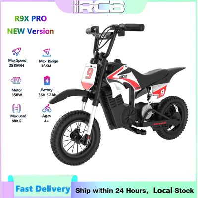RCB R9X PRO Elektrisches Kinder-Motorrad, 36V 5.2Ah 350W, 12'' 25km/h, Reichweite 16km, Doppelstoßdämpfer, Ambientelichter, ab 6 Jahren, Elektrisches Motorrad für Kinder, Geschenk für Kinder, Geeignet RCB R9X PRO Elektrisches Kinder-Motorrad, 36V 5.2Ah 350W, 12'' 25km/h, Reichweite 16km, Doppelstoßdämpfer, Ambientelichter, ab 6 Jahren, Elektrisches Motorrad für Kinder, Geschenk für Kinder, Geeignet