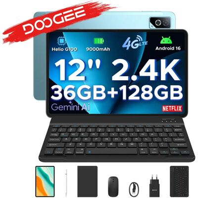 DOOGEE Tab G6 Pro 2-in-1 Tablet-PC Android 16 Gemini AI 12 Zoll 2,4K 36GB RAM (8+28) 128GB ROM 9000mAh Akku Helio G100 Tablet-Tablet DOOGEE Tab G6 Pro 2-in-1 Tablet-PC Android 16 Gemini AI 12 Zoll 2,4K 36GB RAM (8+28) 128GB ROM 9000mAh Akku Helio G100 Tablet-Tablet