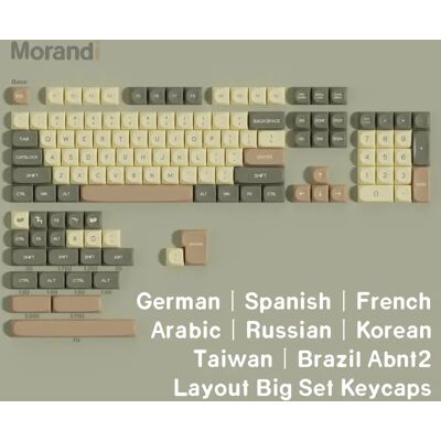 Jaycomia Moa Morandi PBT-Tastenkappen, 7u, Alice-Layout, Weltraumtasten, großes Set, Tastenkappen, Ansi, Russisch, Koreanisch, ISO, Spanisch, Deutsch, Französisch, Abnt2, Brasilien Jaycomia Moa Morandi PBT-Tastenkappen, 7u, Alice-Layout, Weltraumtasten, großes Set, Tastenkappen, Ansi, Russisch, Koreanisch, ISO, Spanisch, Deutsch, Französisch, Abnt2, Brasilien