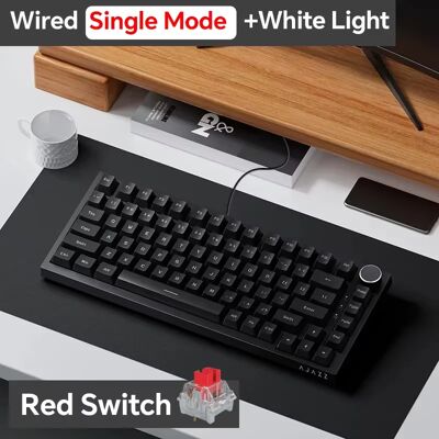 AJAZZ AK820/Pro Kabellose Mechanische Tastatur Bluetooth 5.1 2.4G USB-C Kabelgebunden Hot-Swappable RGB Gaming-Tastatur Gasket-Mount mit AJAZZ AK820/Pro Kabellose Mechanische Tastatur Bluetooth 5.1 2.4G USB-C Kabelgebunden Hot-Swappable RGB Gaming-Tastatur Gasket-Mount mit
