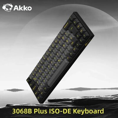 Akko 3068B Plus Schwarz & Gold 65 % ISO-DE-Layout Mechanische Gaming-Tastatur Hot-Swap-Multi-Modi 2,4 GHz / USB Typ-C/BT 5.0 Akko 3068B Plus Schwarz & Gold 65 % ISO-DE-Layout Mechanische Gaming-Tastatur Hot-Swap-Multi-Modi 2,4 GHz / USB Typ-C/BT 5.0