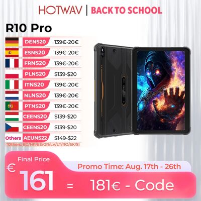 HOTWAV R10 Pro Robustes Tablet Android 14 10,1'' HD+ 13MP Kamera Pad 10800mAh Akku 8GB 256GB 8-Kern OTG Lade-Tablet-PC HOTWAV R10 Pro Robustes Tablet Android 14 10,1'' HD+ 13MP Kamera Pad 10800mAh Akku 8GB 256GB 8-Kern OTG Lade-Tablet-PC